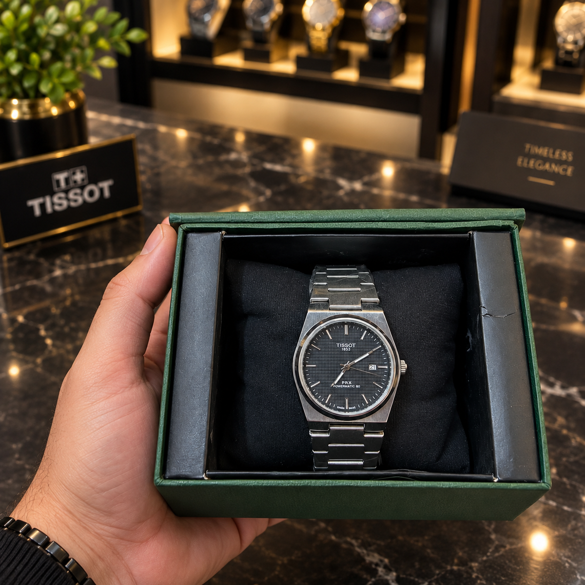 Luxury Silver Black Dial Automatic Men’s Watch