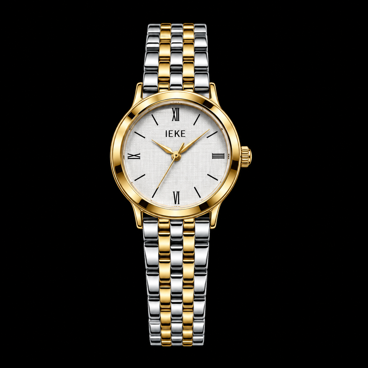 WoMen’s Gold & Silver Luxury Stainless Steel Watch – White Dial