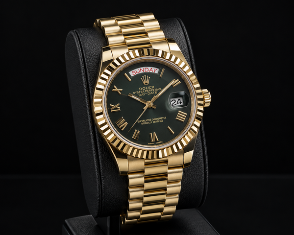 Luxury Two-Tone Date & Day Watch – Gold & Silver