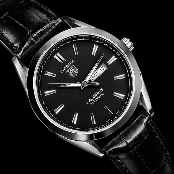 Luxury Black Automatic Men’s Watch with Leather Strap