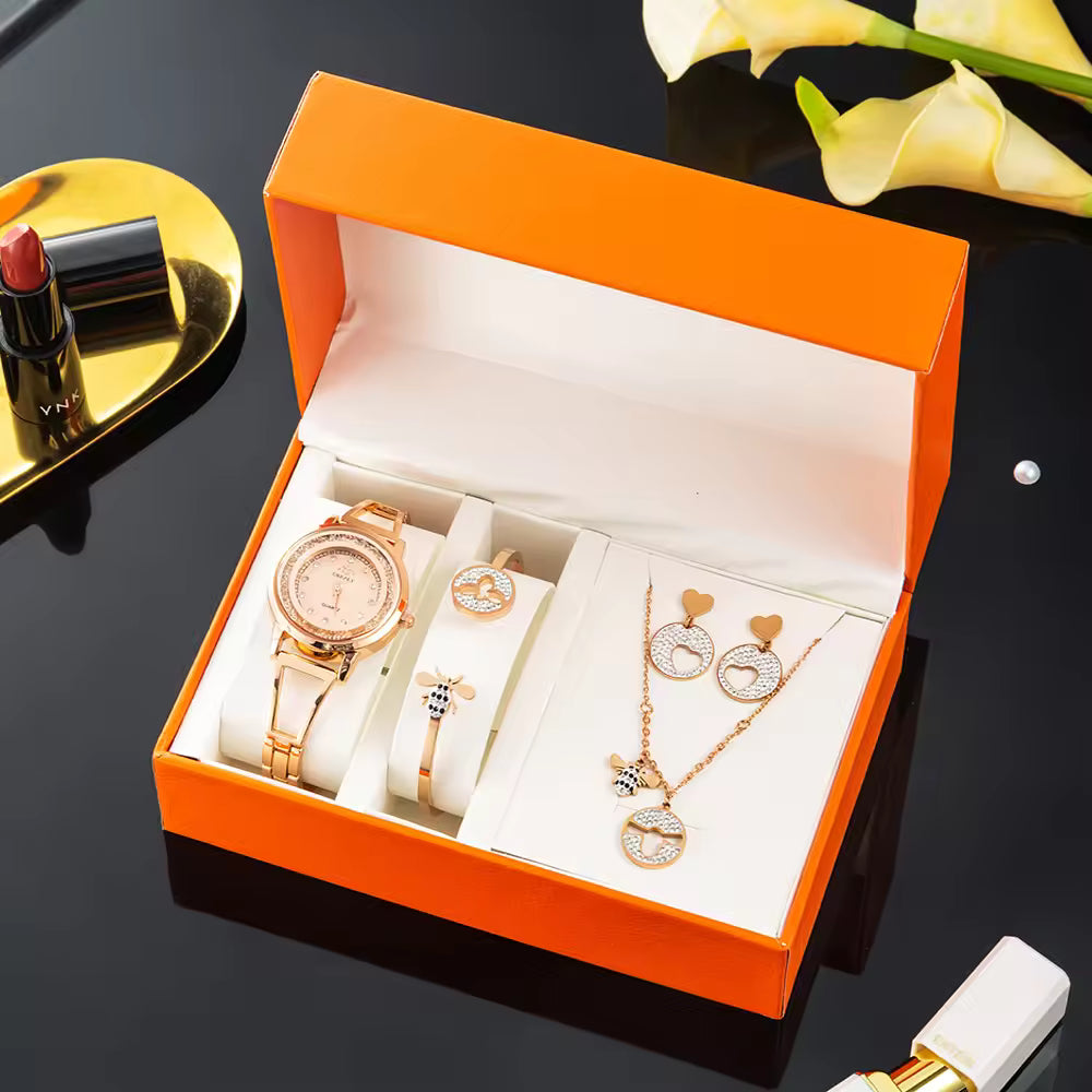 Case Luxury Fashion Watch Jewelry Box Set for Women Lady Girl