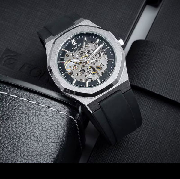 Luxury Black Skeleton Automatic Men’s Watch
