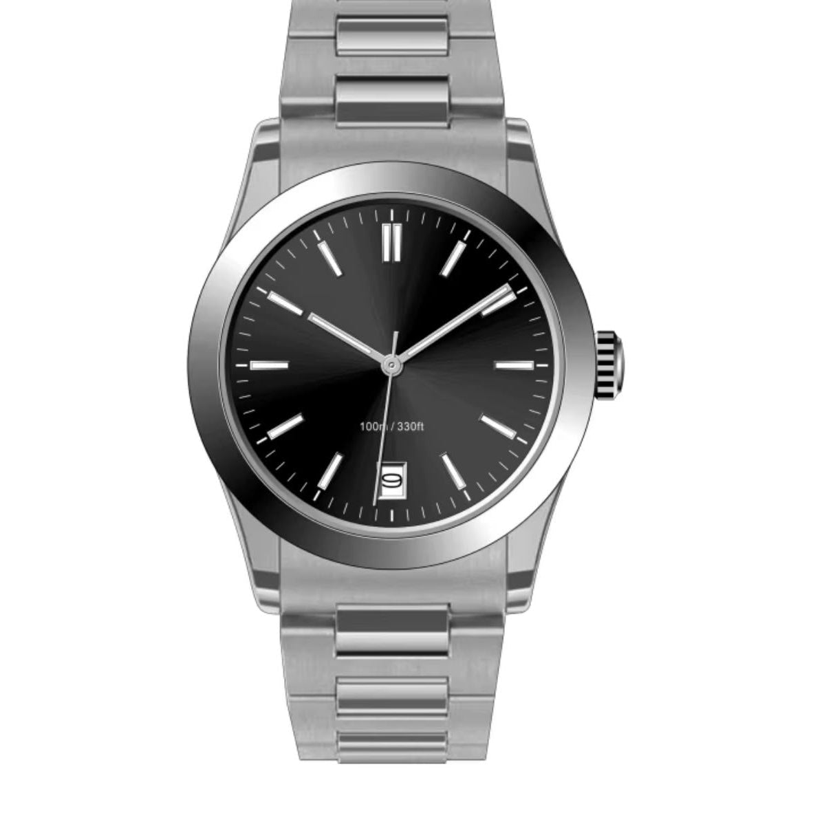 Classic Silver Stainless Steel Men’s Quartz Watch